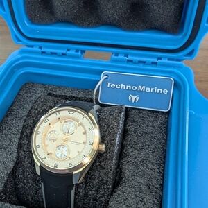 NWT TechnoMarine Gold and Black Women's Watch